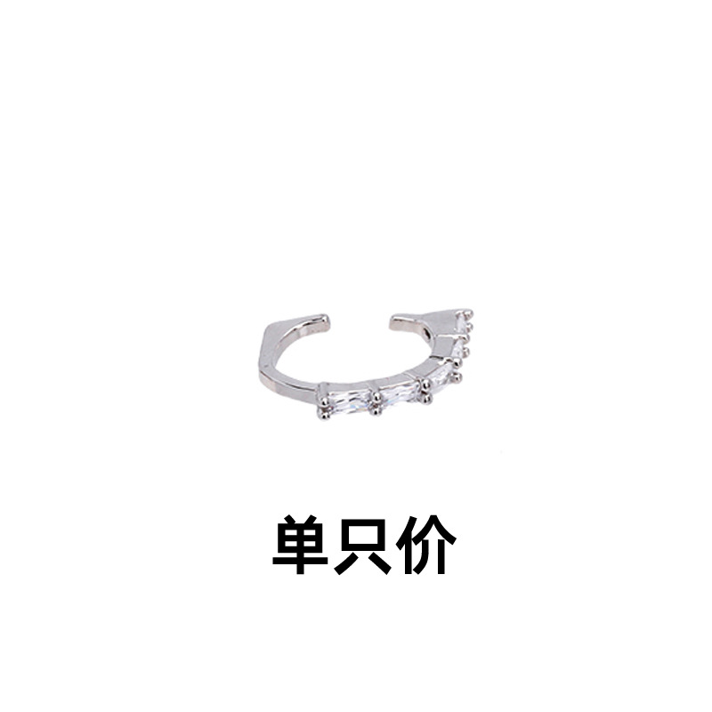 Pendientes de clip sin perforación, circón brillante, estilo europeo y americano, super flash, lujo ligero para mujer