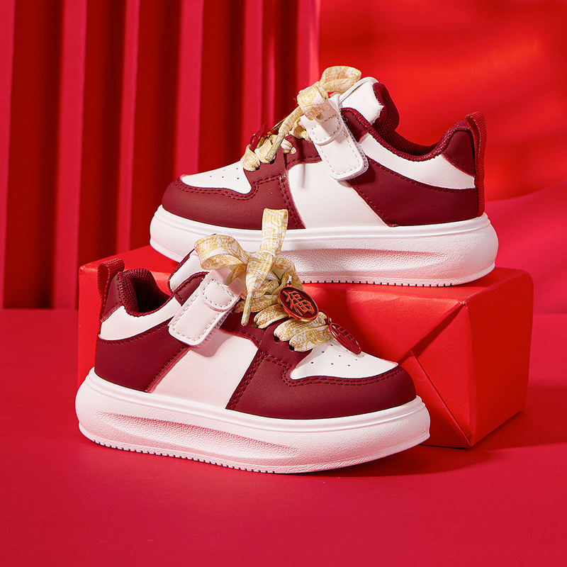 Año Nuevo niños invierno cuero impermeable zapatos deportivos para niños y niñas con terciero calentamiento para niños pequeños y medianos zapatos de corrida