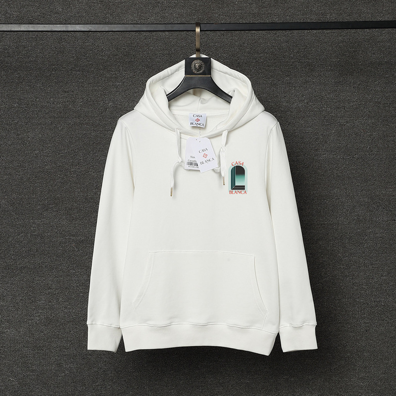 High-Quality Casablanca Printed Trendy Personalized Pattern Loose Hooded Sweatshirt for Men and Women