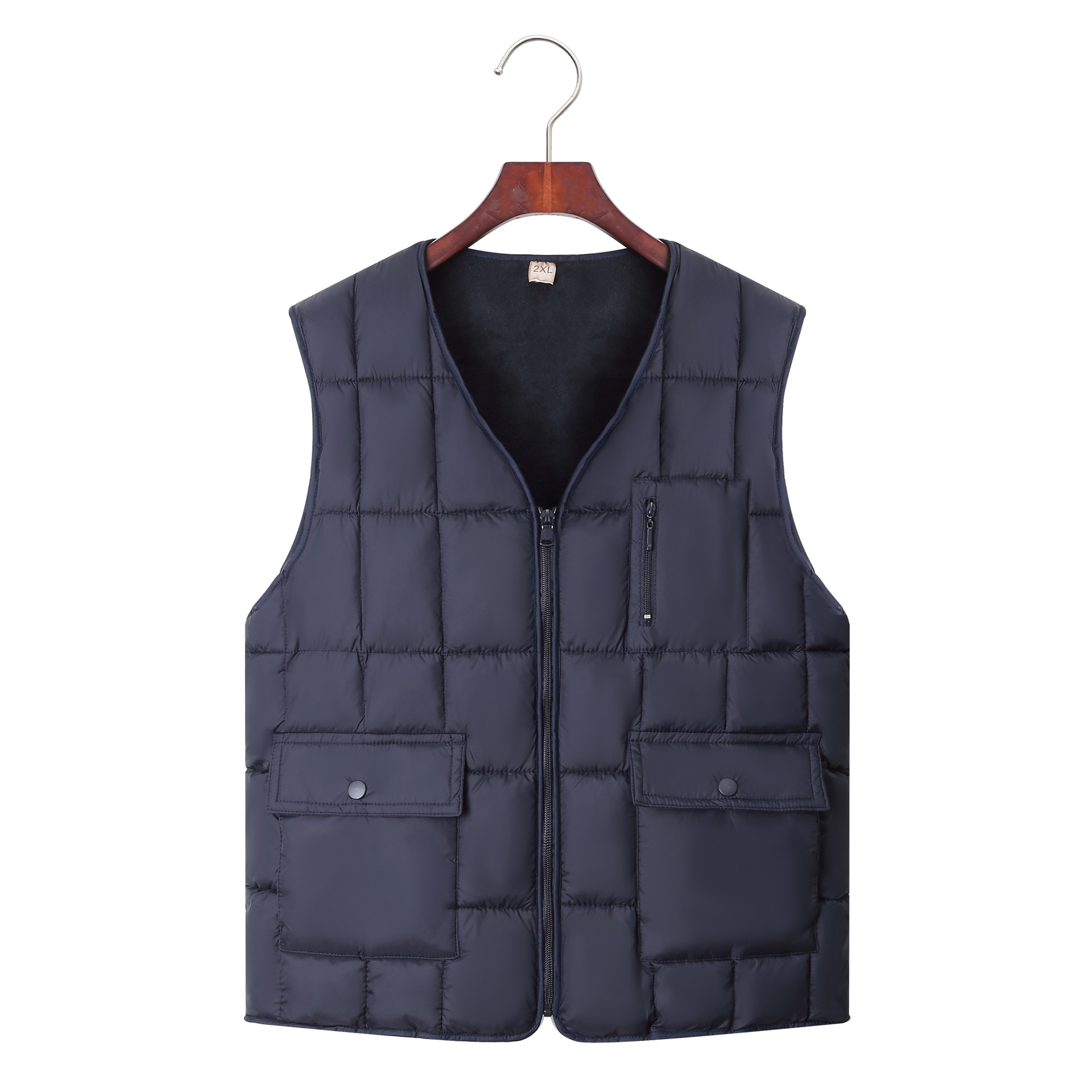 Dad's Autumn and Winter Vest Men's Middle-aged and Elderly People's fleece-lined Thickened Multi-Bag Vest Grandpa's Warm Top Vest
