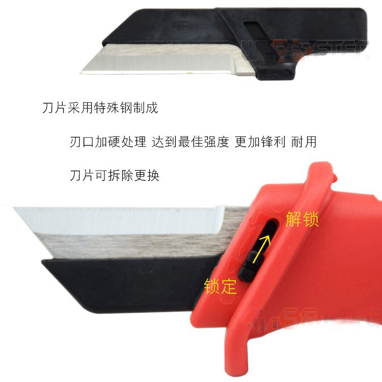 Mango de madera cuchillo plegable electricista con cuchilla y alambre y cable escariador peeling electricistas cuchillo