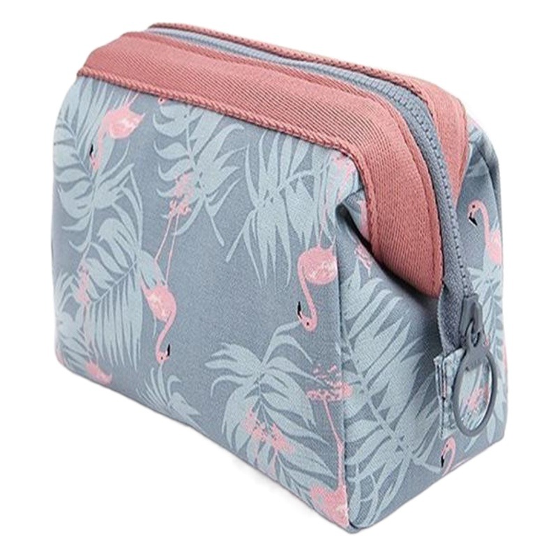 Nueva bolsa de lavado floral multifuncional portátil de gran capacidad bolsa de almacenamiento de cosméticos de viaje bolsa de cosméticos de marco de acero para mujer