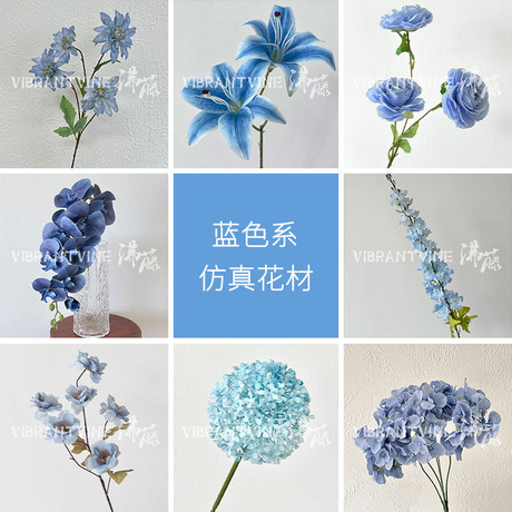 Bulk Tulips Blue Artificial Flowers Wedding Decoration Tulips Outdoor Wedding Ha