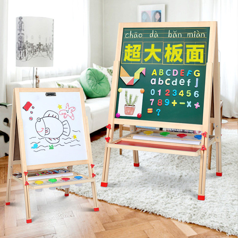 Pizarra pequeña para niños transfronteriza, soporte para el hogar, libre de polvo, libre de polvo, magnético de doble cara, caballete de escritura de graffiti para bebés, tablero de dibujo