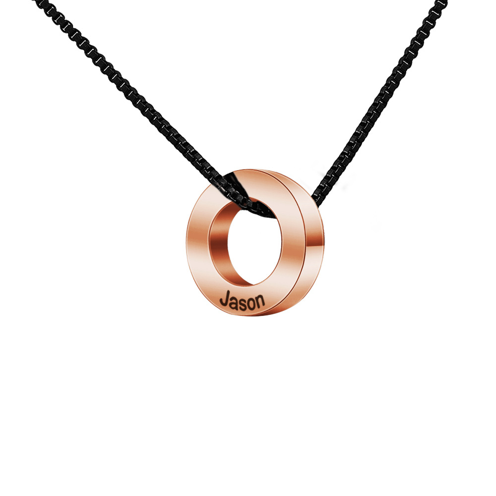 Personalised Beaded Necklace For Men With Engraved Name Steel_voghion.com