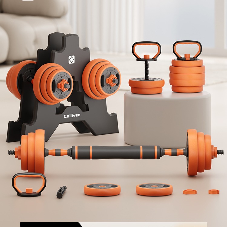 Dumbbell Men's Fitness Home Equipment Kettlebell Set Combination Dormitory Adjustable Weight Solid Barbell Dumbbell Rack