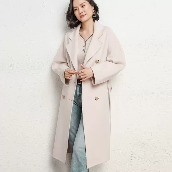 Camel, luxurious off-white long style [double-breasted]