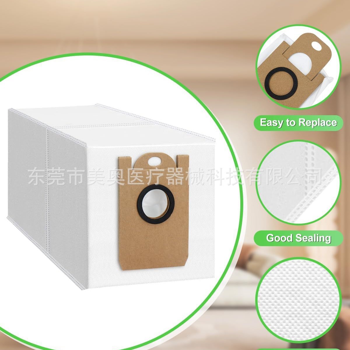 Dust bag accessory for Tikom L8000 Plus robot vacuum cleaner, suitable for Medion X20SW/MD11415
