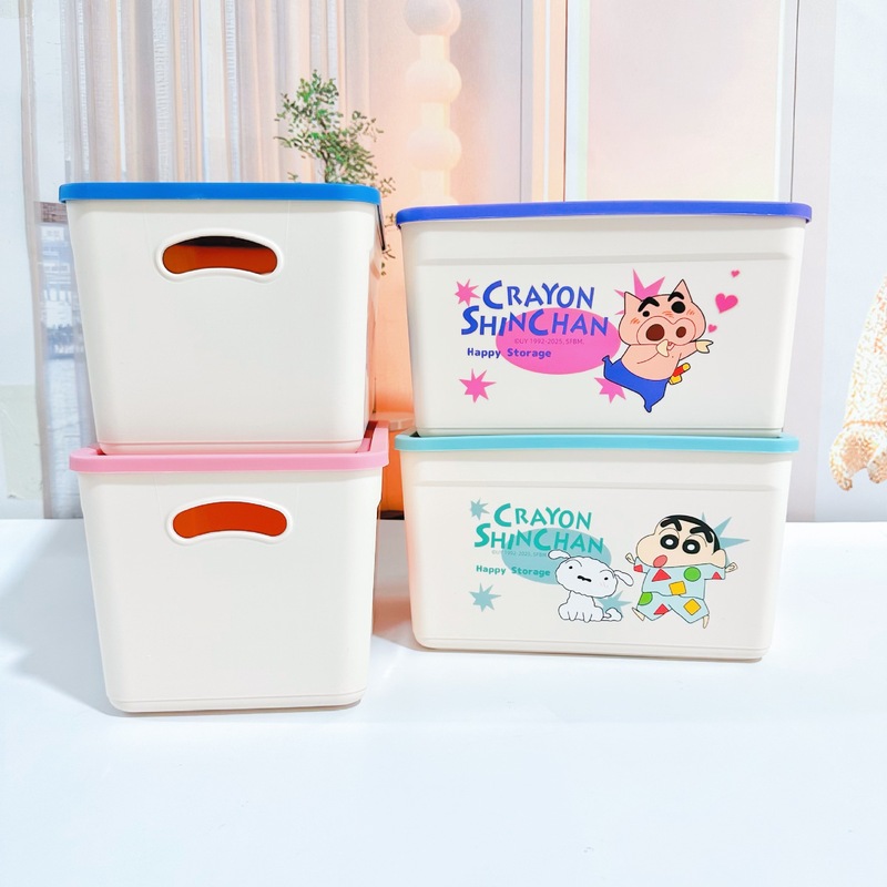5個セット クレヨンしんちゃん公式収納ボックス 蓋付き収納ボックス おもちゃ・お菓子収納ラック 積み重ね可能|undefined