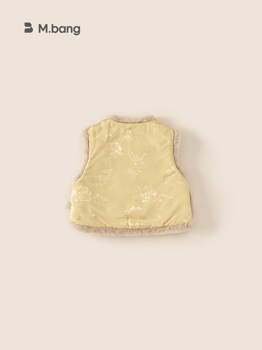 Youbao ropa para niños invierno niñas más chaleco de terciopelo invierno nuevos niños nuevo estilo chino estilo chino traje Tang chaleco de bebé femenino
