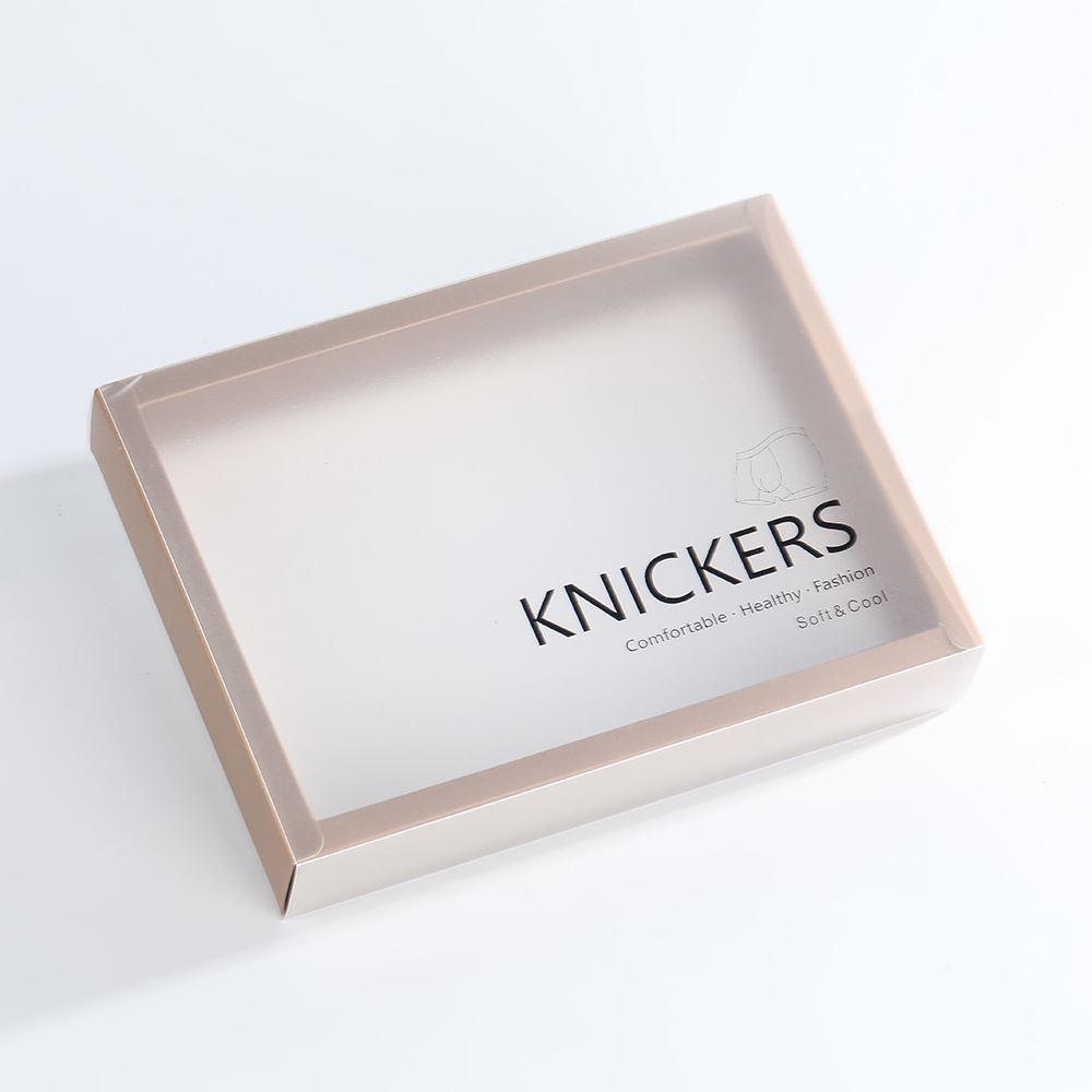 Nuevo cajas de pantalones íntimas de película blanca Caja de regalo hueca Caja de embalaje de pantalones íntimas puede agregar cajas de pantalones íntimas LOOG venta directa