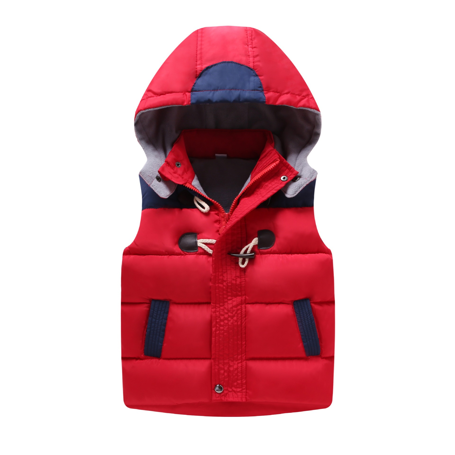 Nuevo chaleco acolchado de algodón para niños y niñas engrosado cálido abrigo chaleco color a juego polar con capucha