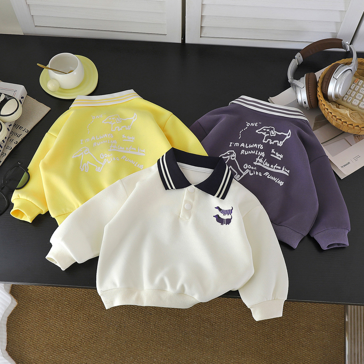 Children's Sweatshirt Autum New Style Boys 2025 Polo Shirt Baby Long-Sleeved Girls Style Jacket Kidsren's Clothing Wholesale