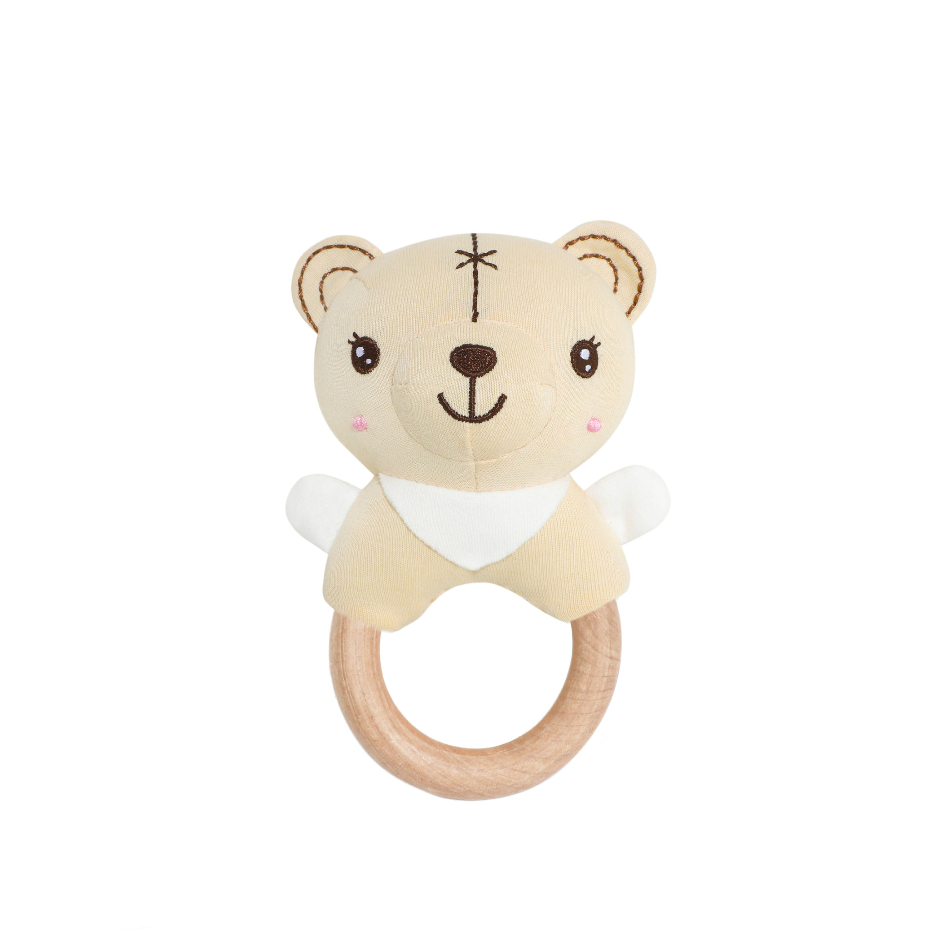 Anillo de mano de madera de oso de arroz