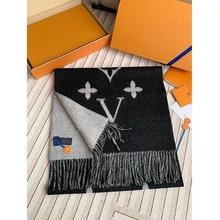 霍思燕李小璐黑灰百搭羊绒羊毛围巾女奶茶色流苏披肩保暖芯片围脖