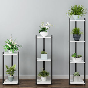 Simple Multi-Layer Iron Flower Stand Indoor Living Room Pothos Flower Stand Balcony Succulent Hanging Orchid Floor-Standing Flower Pot Storage Rack