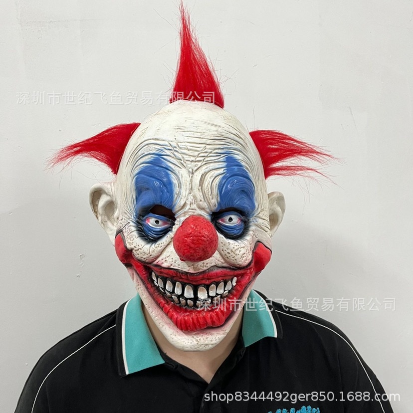 Horror campana payaso sombrero de látex Halloween sonrisa máscara de payaso mascarada festival accesorios de rendimiento