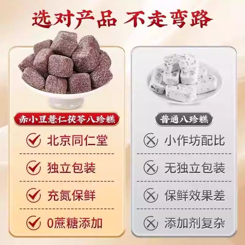 北京銅仁堂小豆、大麦、ポリア、コメナッツ、八珍ケーキ、すぐに食べられる卸売八珍ケーキ|undefined