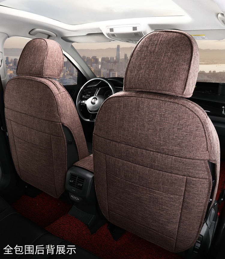 Suitable for Volkswagen Tanyue five-seat SUV linen special car seat cushion for all seasons all-inclusive simple interior seat cover