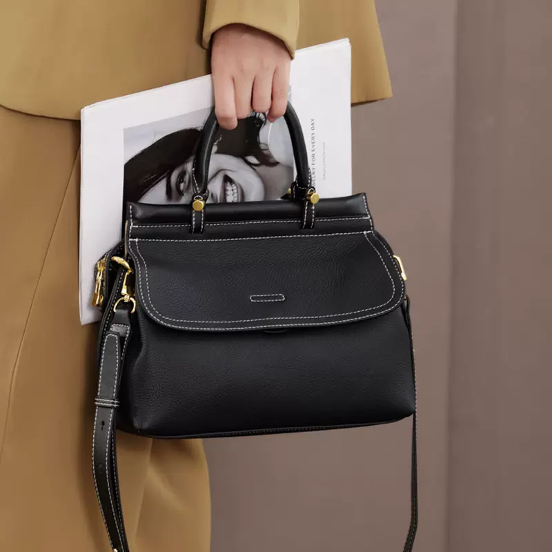 真皮女包2025新款斜挎包百搭头层牛皮软皮通勤大容量单肩包女手提