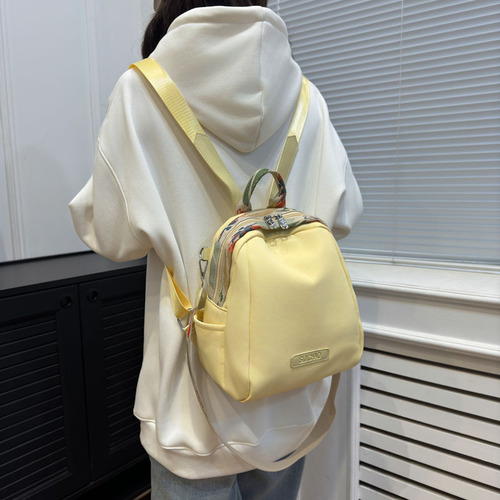 Backpack for Women 2024 New Style Fashion Simple and Versatile Dual Shoulder Bag Oxford Cloth Large Capacity Lightweight Travel Mom's Crossbody Bag