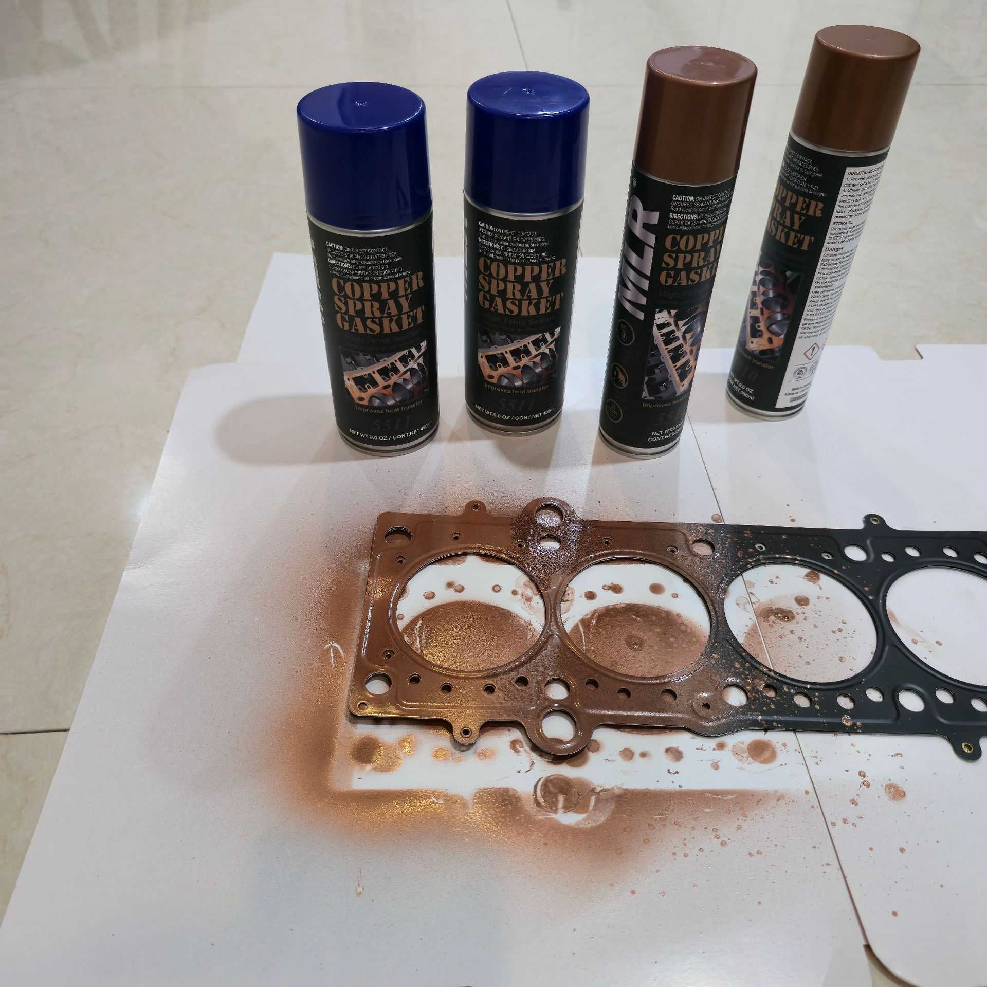 Mlr Spray-Type High-Temperature Resistant Metal Copper Gasket Sealant Spray Copper Glue 5511 450ml