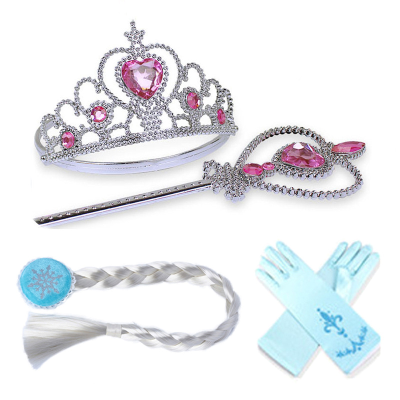 Fuchsia magic wand with pigtail, gloves, set, 4 piece set