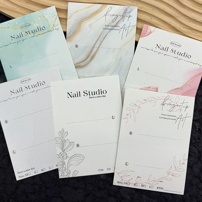 轻奢日系蛋壳纹ins风美甲背景卡贴背卡纸高级穿戴甲展示卡纸标签