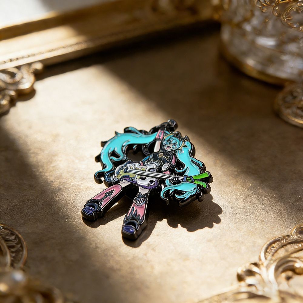 Hatsune Miku series metal brooch cartoon anime peripheral backpack accessory 2026 new enamel badge