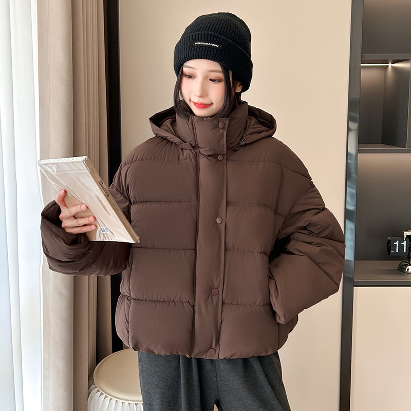 2025 nubes de invierno coreana nueva pequeña tortuga delgada ropa de backpack de algodón con chaqueta de algodón mujer
