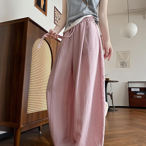 Nicole's New Tencel Linen Wide Leg Pants, Thin Women's Cotton-Linen Pants, High-Waisted Loose Drape Relaxed Style Yamamoto Pants