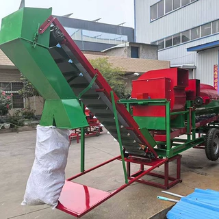 出口非洲拖拉机输出轴8000型花生摘果机干湿两用圆盘式花生脱果机