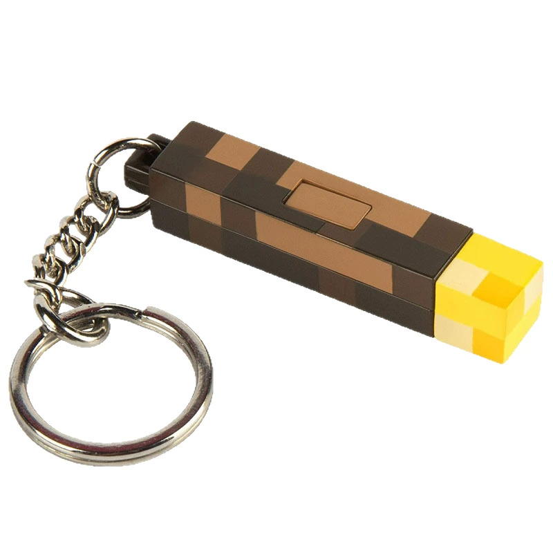 Мой мир игрового периферийного светильник-брелок шахты ключ-кольцо Minecraft факелы ночной свет подвеска