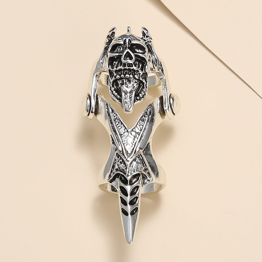 Wholesale Jewelry Loong Head Skull Bendable Joint Ring Nihaojewelry display picture 1