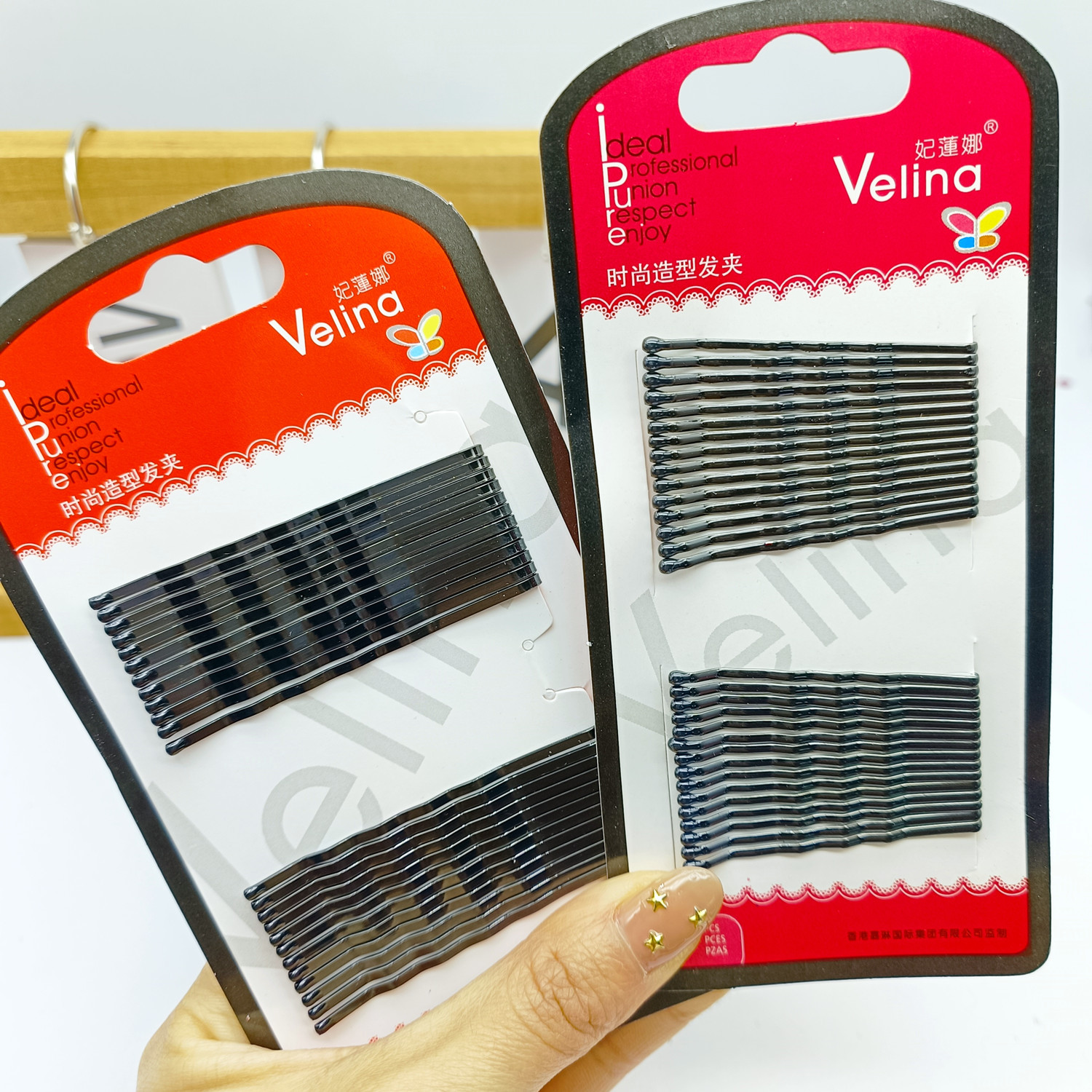 菲蓮娜一字夾黑色小卡子成人女化妝師髮夾側邊夾不掉漆鋼絲夾頭飾
