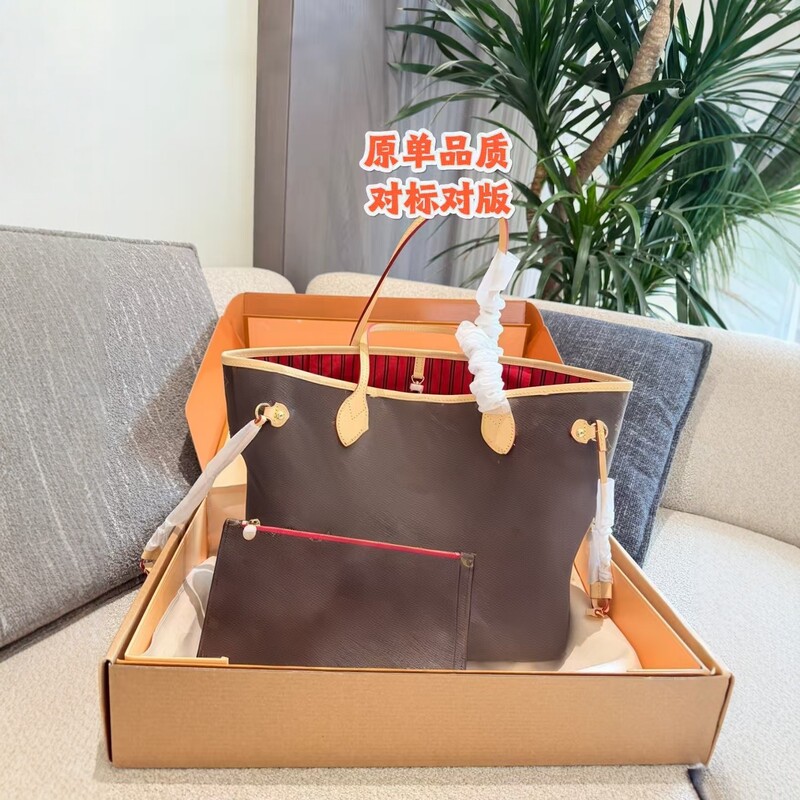 Cross-Border Wholesale of the New Neverfull Medium-Sized Tote Bag, Large Capacity Handbag, Shoulder Bag, and Mother-Daughter Bag