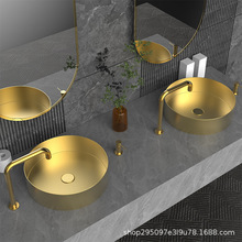 不銹鋼台上盆洗手池方形電鍍輕奢風酒店民宿洗手盆會所商場洗臉盆