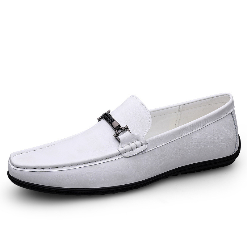 fashionable casual leather slip-ons flat