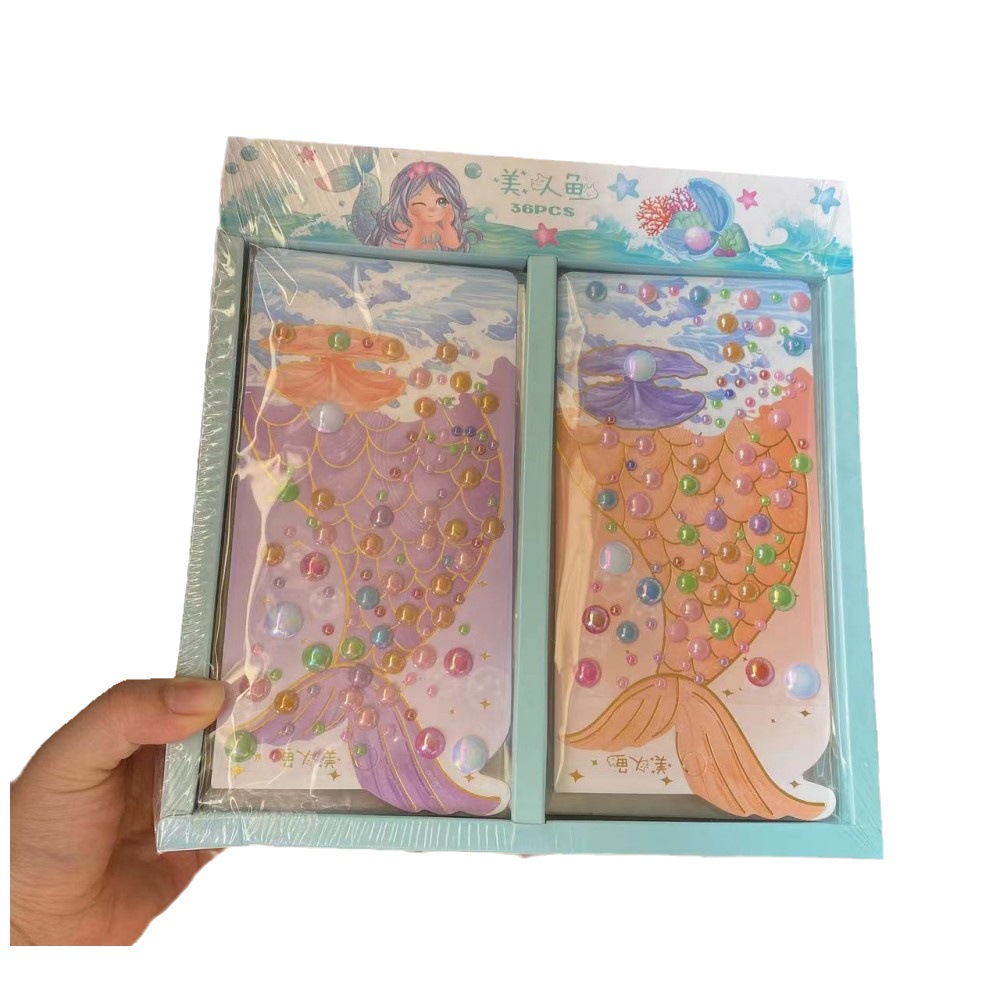 Mermaid Crystal Diamond rhinestone Pegatinas de Gema para niños decoración 3D pasta tridimensional juguetes para niños al por mayor
