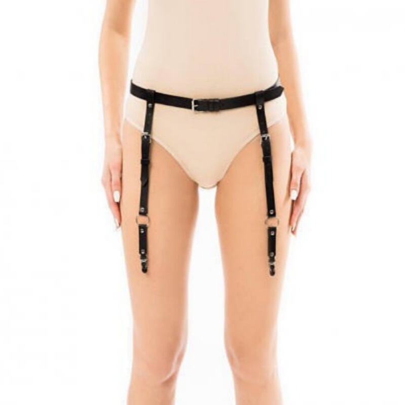Foreign trade supplier hot punk belt garter belt waist leather garter belt sexy ladies body garter belt