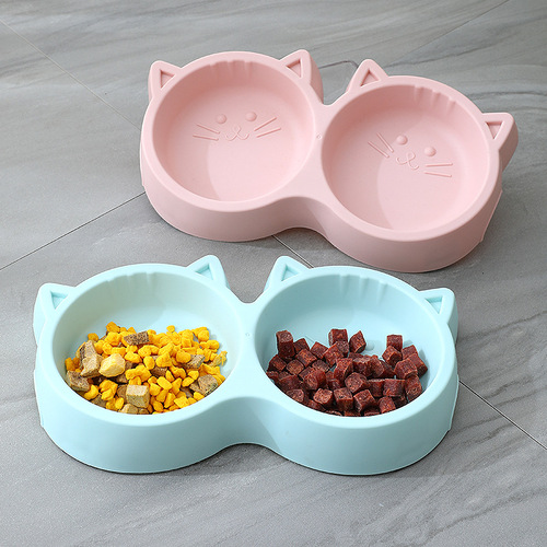 Macaron Plastic Food Bowl Cat Bowl Wholesale Pet Neck Guard Feeding Integrated Water Bowl Pet Bowl Pet Supplies