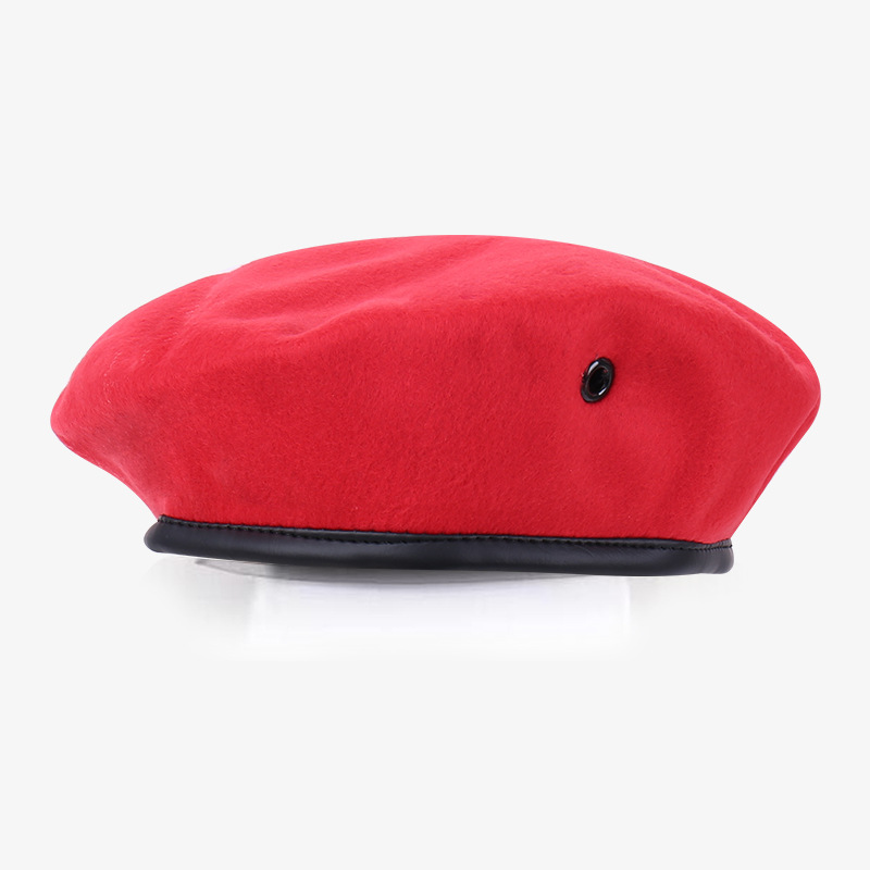 Transfronterizo lana nueva boina hombre y mujer al aire libre muestra cara pequeña seguridad al aire libre batalla cuadrada marina boina