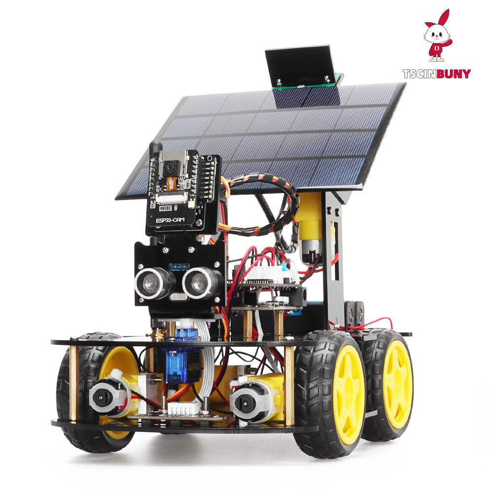 ESP32-32摄像编程教育机器人物联网超声波智能小车太阳能学习套件