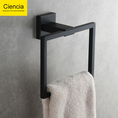 304不锈钢方形毛巾环浴室卫生间浴巾挂环挂圈洗手间壁挂抹布挂架