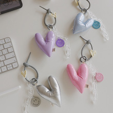 新款簡約充棉愛心表白掛件女小眾設計書包掛飾包包配飾鑰匙扣