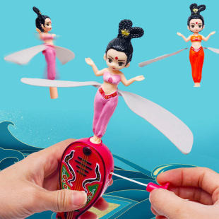 Net red trembles pull wire flying fairy Dunhuang bamboo dragonfly aircraft children's toys night market stall supply wholesale