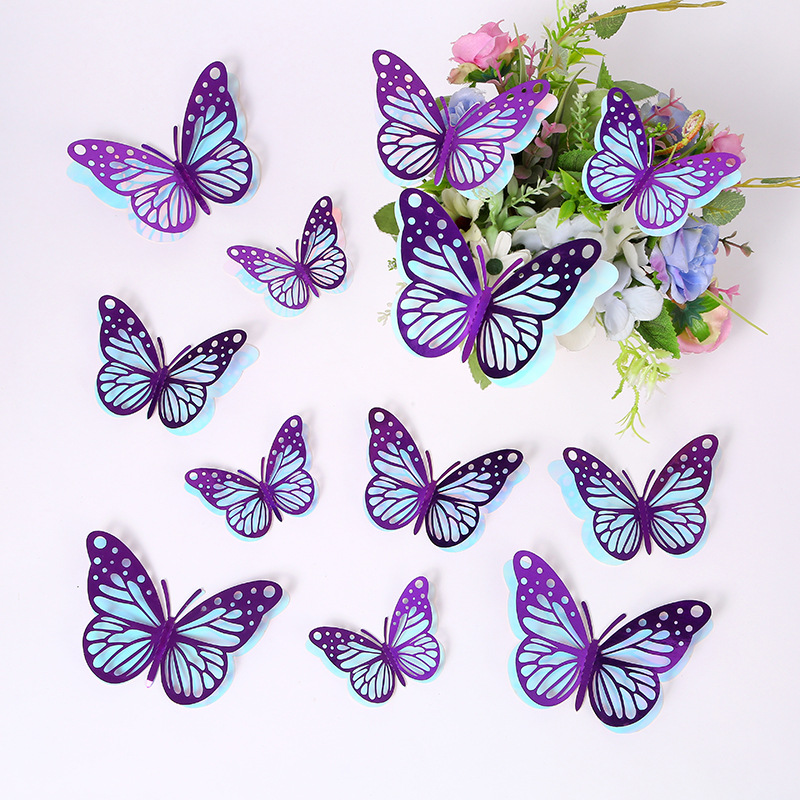 3d Decorative Hollow Butterfly Wall Stickers Double Layer Metal_voghion.com