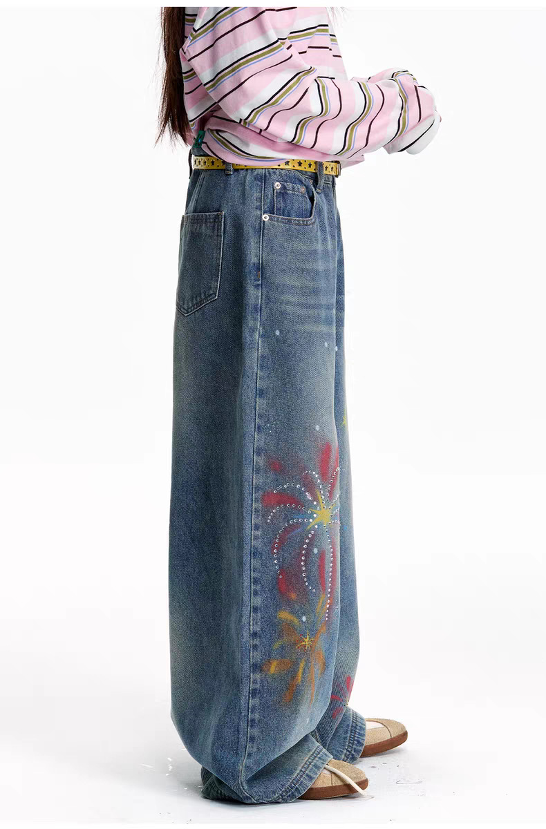Men's Stylish Simple Harajuku Style Trendy Fashionable Versatile Jeans Denim Clothing_viptrois.com