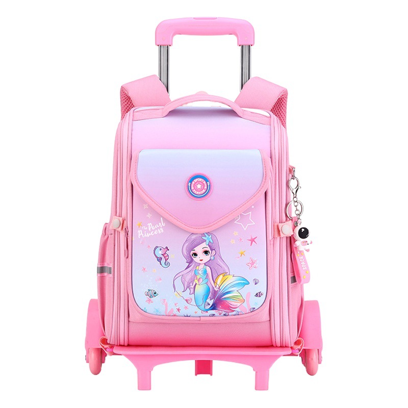 Peces naturales nuevo carro mochila estudiante de la escuela primaria grado 1-6 chica ligera impermeable de gran capacidad transfronteriza caliente