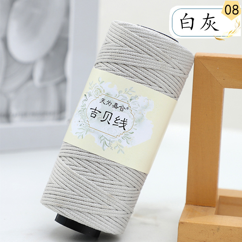 1.5 ミリメートルラウンドストランド中空綿糸中厚手の綿麻糸手作り diy 編み物かぎ針編みバッグかぎ針編み帽子クッション糸|undefined